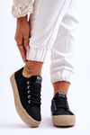 Fashionable Braided Sneakers Lee Cooper LCW-23-31-1797L Black