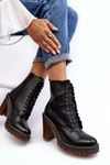 Women's lace-up ankle boots with a chunky heel Arove