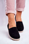 Women's Black Velvet Espadrilles Vulcano