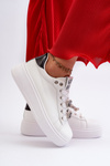 Women's platform sneakers with white embellishments Herbisa