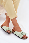 Women's Sandals On Cork Sole With Bow Mint Seressa