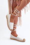 Lace-up Eco Leather Espadrilles White Ismanne