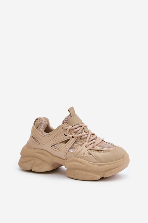 Women's Sneakers on Chunky Sole Beige Amoserna