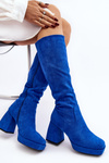 Women's insulated boots on a chunky heel in blue Layala