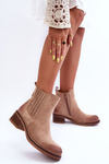 Classic Suede Boots Women's Beige Metanassa