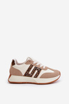 Buty Sportowe Sneakersy Platforma Panterka Beżowe Thari