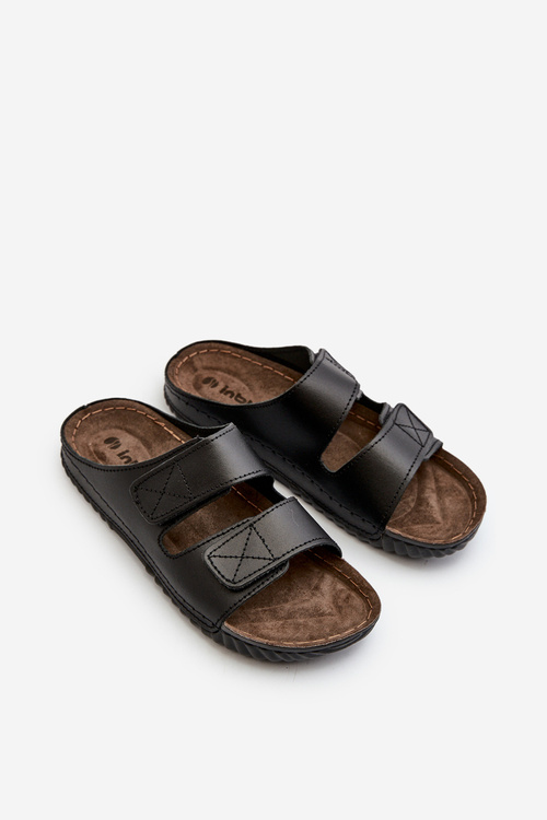 Comfortable Men's Flip Flops with Velcro Straps Inblu FM00001U Black