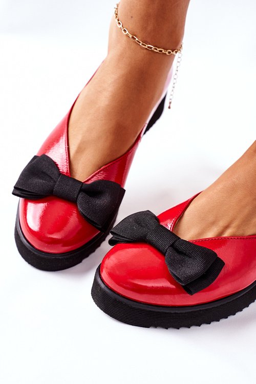 Leather Platform Ballerinas Maciejka 05062-08 Red