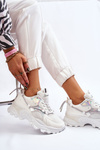 Women's Sport Shoes Laced On The Platform White Minea