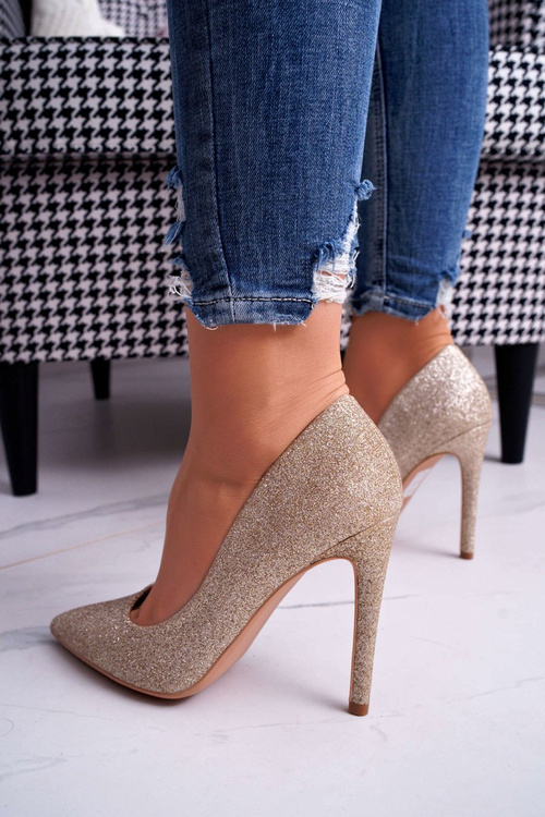 Women's Brocade Stilettos Gold Vivien