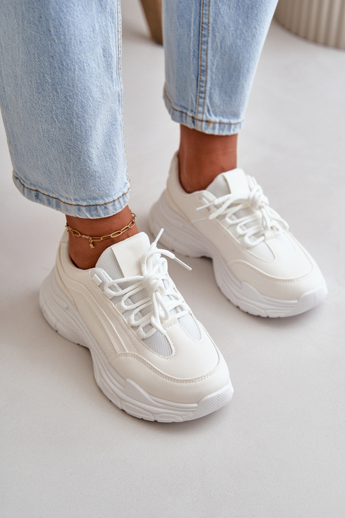 Sneakers Women Sport Shoes Thick Sole White Lerila