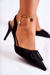 Suede High Heels With Toe In Spitz Black Emberly