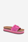 Women's Platform Slippers With Decoration Fuchsia Daphira
