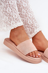 Women's Platform Slippers Made Of Eco Suede Dirty Pink Jorina