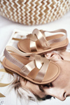 Children's Sandals With Drawstring Gold Bambino