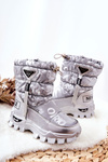 Children's Warm-up Snowboots with zip Silver Cleome