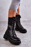 High Warm Women's Boots Tied Black Darla