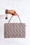 Quilted Letterman Handbag Grey Roselyn 