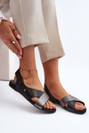 Zazoo 40141 Leather Sandals with Velcro Black
