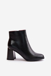 Smooth Women's Heeled Boots Made Of Eco Leather Insulated Black Milisea