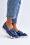 Women's Platform Moccasins Blue Railav