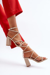 Beige Strappy Wedge Sandals Herfiana