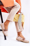 Women's Slip-On Espadrilles With Cubic Zirconia Pink Massal