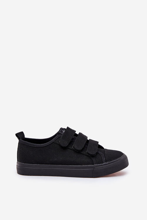 Youth Low Velcro Sneakers Black Dilan