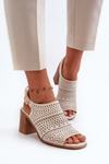 Openwork Sandals Sergio Leone SK872 Beige-Gold