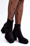  Leather Boots On Massive Heel Black Abnous 