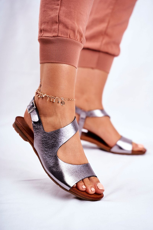 Women's Laura Messi 1116 Leather Metallic Vollare Sandals