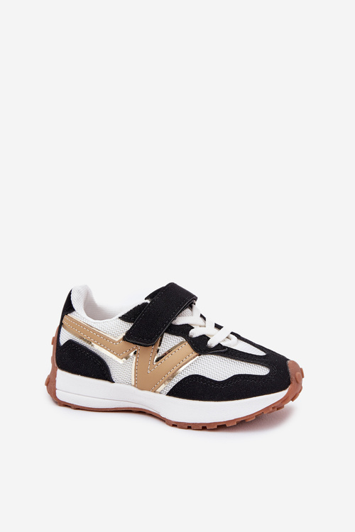 Dziecięce Sneakersy Na Rzep Biało-Czarne Tezzu