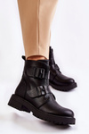 Leather Women's Boots With Zipper Black Gritta
