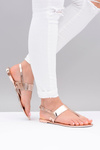 Lu Boo | Mirror Sandals Gold Pink Flip Flops II-GAT Nora