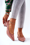 Suede Pumps On A Block Heel Pink Rossie
