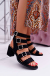 Women's Stiletto Sandals Gladiator Suede Black Nella
