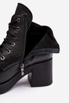 Leather Women's Boots On Heel Black Lemar Leocera