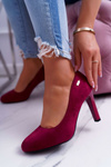 Women's Stiletto Stiletto Leather Suede Dark Fuchsia Sergio Leone Campbell pumps