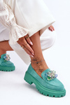 Women's Crystal Loafers Green Avril