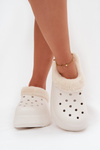 Foam Ladies Slippers Lined with Fur White Palvine