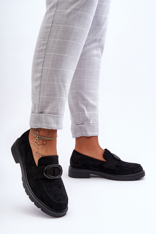Suede Platform Moccasins Jarren Black