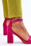 Women's Sandals On A Stable Heel Fuchsia Lavissa
