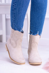 Lu Boo Beige Slip-On Ankle Boots Trinity