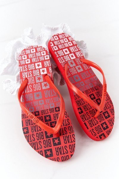 Klapki Japonki Piankowe Big Star Czerwone FF274A305