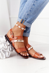 Flat Women's Sandals Camel-Gold Doris