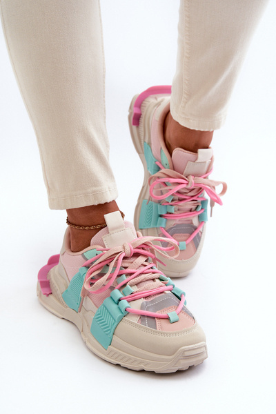 Women's Stylish Sport Shoes with Laces Pink-Mint Chillout!