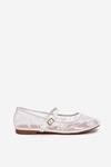Mesh Ballet Flats With Embroidery And Decoration White Tillilora