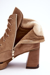 Lace-up Suede Ankle Boots Beige Lemar Flomes