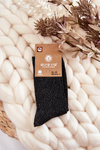 Women's Socks With Shiny Thread Black