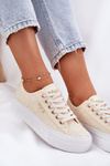 Ladies Sneakers With Lace Lee Cooper LCW-25-31-3440L Beige